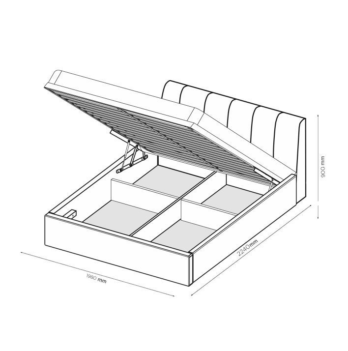 М’яке ліжко 1.8 Тоффі (підйомне з каркасом)