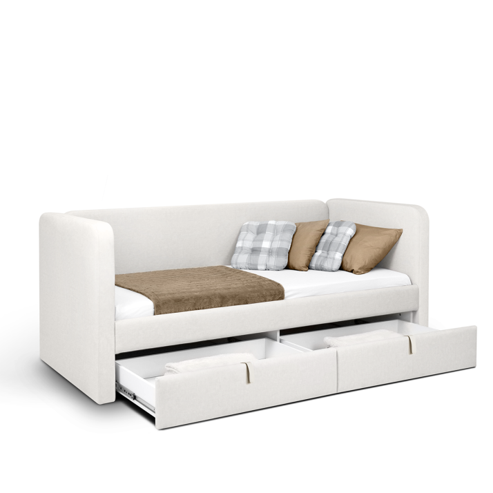 Soft Bed 0,9×2,0 without lift with drawers set Happy