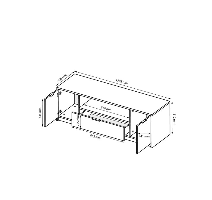 TV table 1,8m of livngroom set Arteya