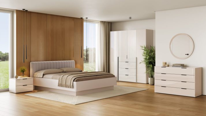 4-door 3-drawer wardrobe without mirrors Lori