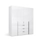 4-door 3-drawer wardrobe without mirrors Mila
