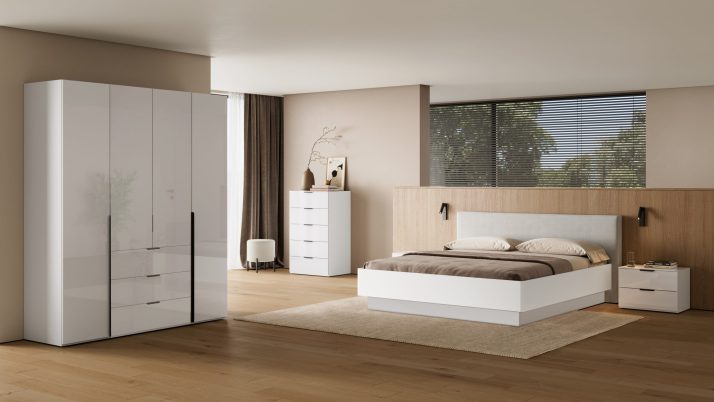 4-door 3-drawer wardrobe without mirrors Mila