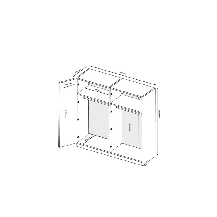 4-door wardrobe of bedroom set Tony